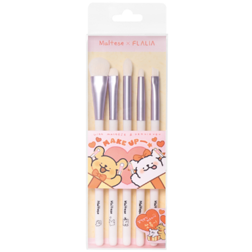 MALTESE X FLALIA 線條小狗 眼部化妝掃5件套裝｜WHITE