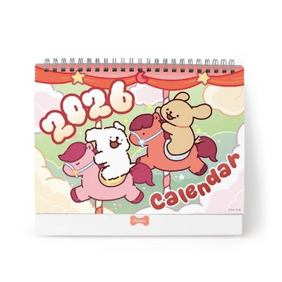 [韓國限定]MALTESE 線條小狗 Hug Me 2026 Calendar 座枱月曆 連貼紙及手機背景QR CODE