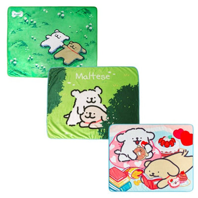 韓國限定 MALTESE 線條小狗 保暖毛毯 毛氈 Blanket | 3款