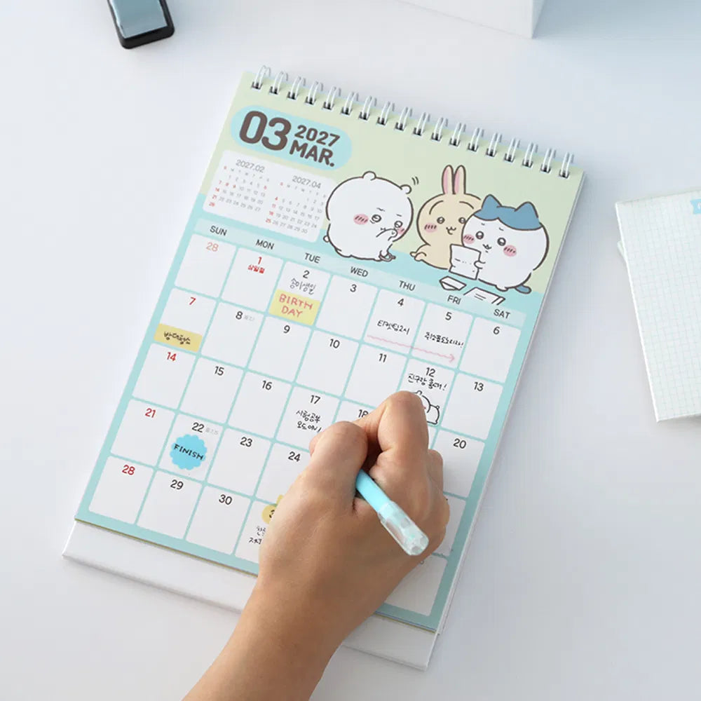 韓國限定 CHIIKAWA 2027 CALENDAR 座檯月曆 附貼紙