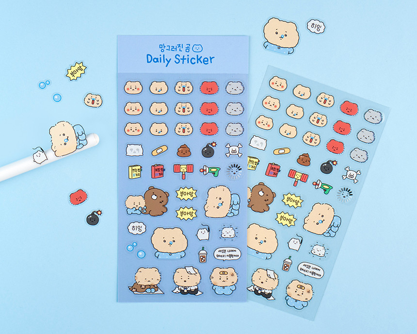 YURANG 망그러진곰 MANGOMEE 秘密的閣樓 貼紙 MEMO 7種