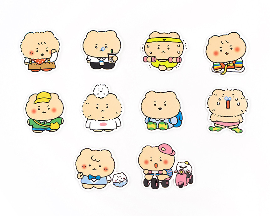 YURANG 망그러진곰 MANGOMEE 秘密的閣樓 貼紙 MEMO 7種