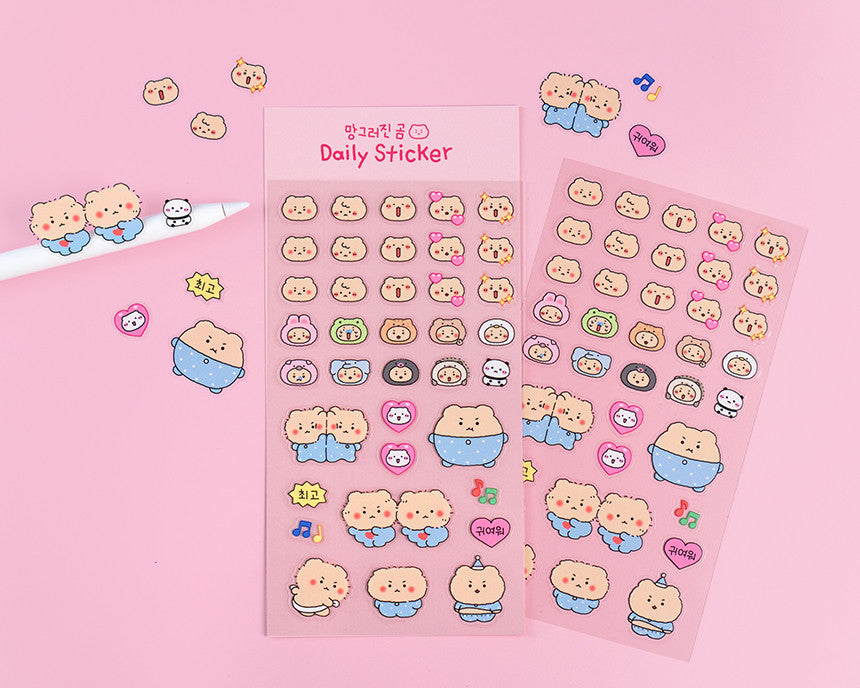 YURANG 망그러진곰 MANGOMEE 秘密的閣樓 貼紙 MEMO 7種