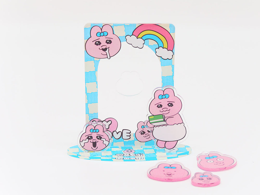 [韓國限定]OPANCHU USAGI 底褲兔 Photocard Stand 亞加力相卡架_粉藍