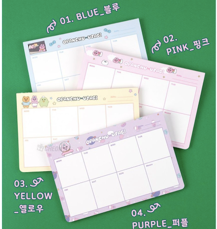[韓國限定]OPANCHU USAGI 底褲兔 Weekly Memo Pad 週計劃便條紙