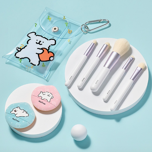 FLALIA X MALTESE 線條小狗 化妝掃+氣墊粉撲套裝 Cushion Make-up Kit