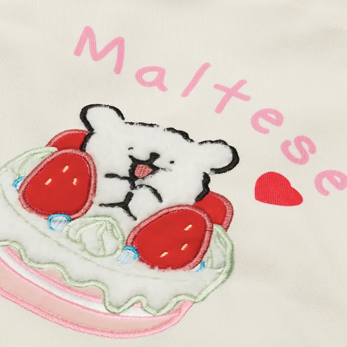 韓國限定 MALTESE線條小狗 立體雙面刺繡環保袋 Eco Bag_Maltese
