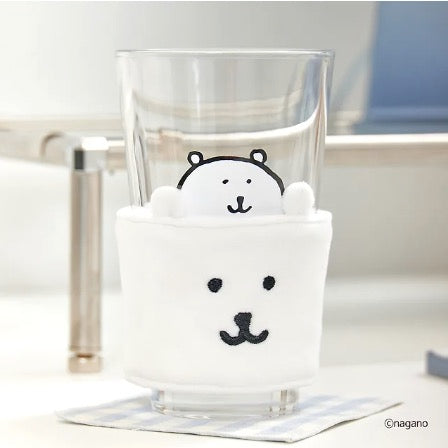 [韓國限定] JOKE BEAR 白熊 玻璃杯連杯套SET