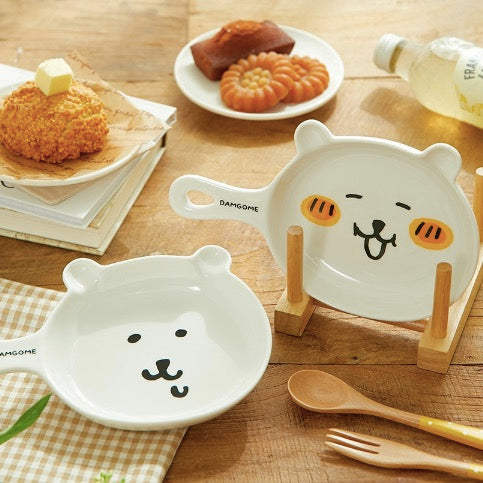 [韓國限定] JOKE BEAR 白熊 帶手柄陶瓷碟 2件套裝