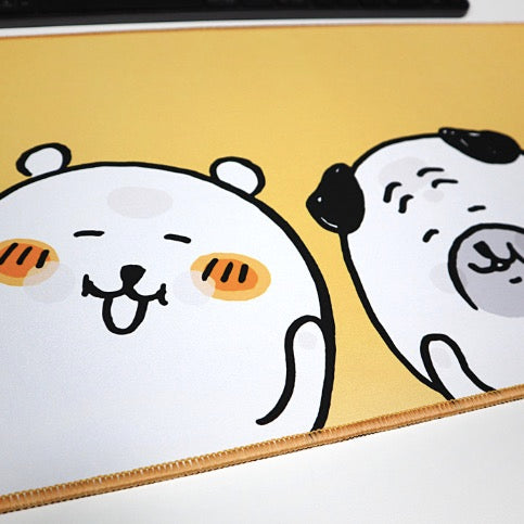 [韓國限定] JOKE BEAR 白熊 Desk Mat 桌墊 長滑鼠墊｜Yellow