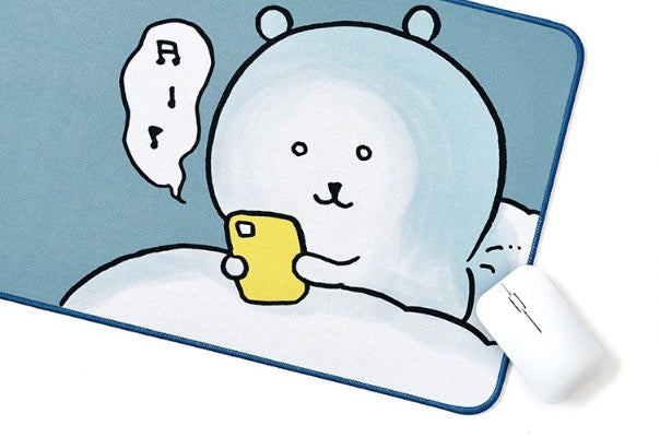 [韓國限定] JOKE BEAR 白熊 Desk Mat 桌墊 長滑鼠墊｜灰藍