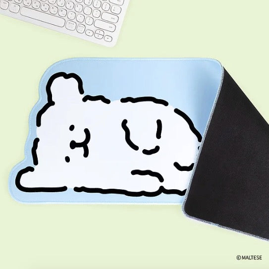 韓國限定 線條小狗MALTESE 桌墊 長滑鼠墊 Desk Mat Mouse Pad