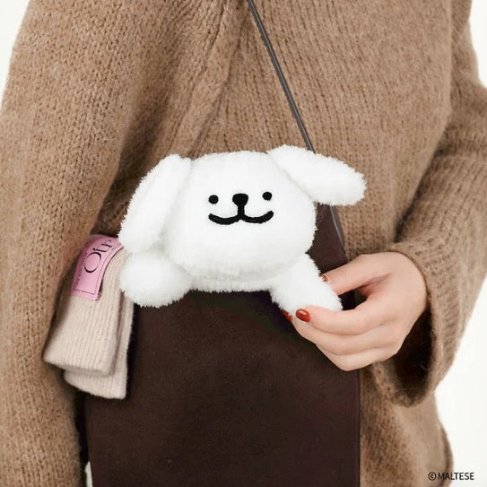 韓國限定 MALTESE線條小狗 公仔筆袋