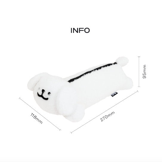 韓國限定 MALTESE線條小狗 公仔筆袋