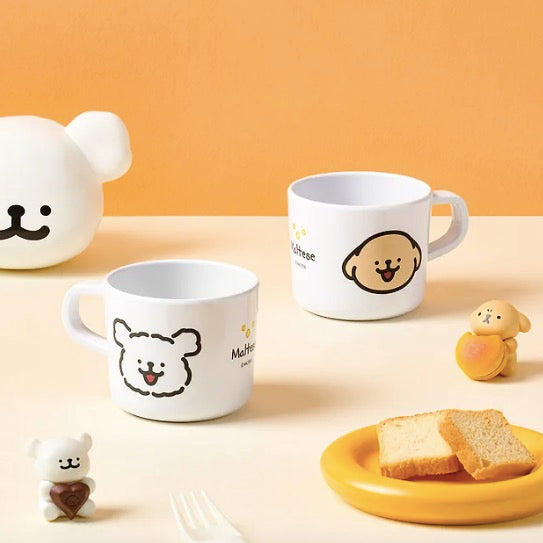 韓國限定 MALTESE線條小狗 漱口杯連蓋 2件裝