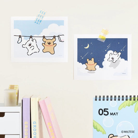 韓國限定 MALTESE線條小狗 信紙及信封SET