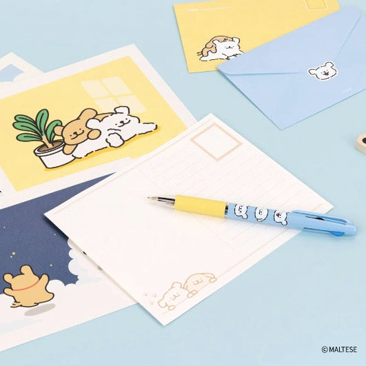 韓國限定 MALTESE線條小狗 信紙及信封SET