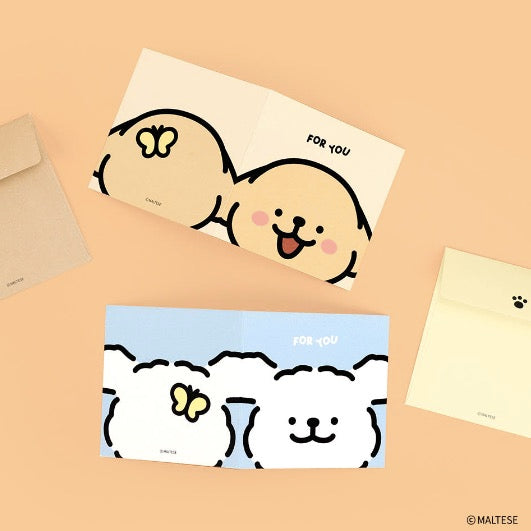 現貨 韓國限定 MALTESE線條小狗 萬用卡 心意卡 2款