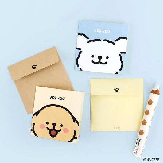 現貨 韓國限定 MALTESE線條小狗 萬用卡 心意卡 2款