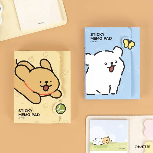 韓國限定 MALTESE線條小狗 Memo Pad 2款