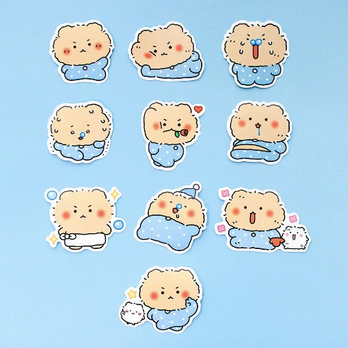YURANG 망그러진곰 MANGOMEE DECO STICKER PACK 裝飾貼紙 睡衣款