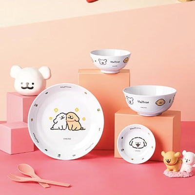 韓國限定 MALTESE線條小狗 飯碗/麵碗/碟/醬油碟