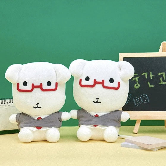 GANADI 白色小狗 坐姿公仔 2款