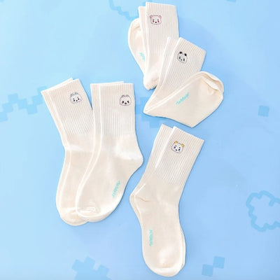 MMMM Socks 刺繡中筒襪