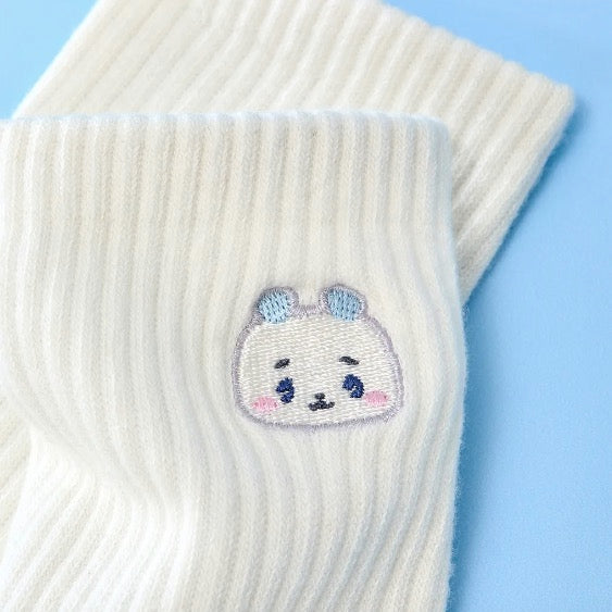 MMMM Socks 刺繡中筒襪