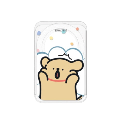 韓國限定 MALTESE 線條小狗 Magsafe 推蓋式磁吸卡套 6款