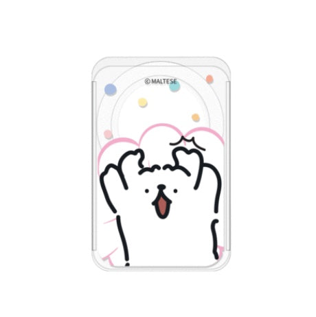 韓國限定 MALTESE 線條小狗 Magsafe 推蓋式磁吸卡套 6款