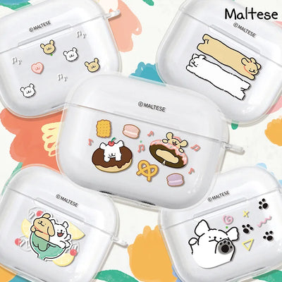 韓國限定 MALTESE線條小狗 AirPods 透明保護殼 6款