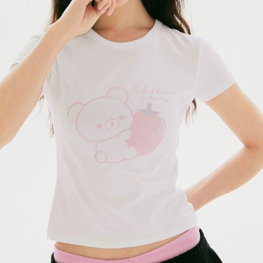 SPAO Rilakkuma 鬆弛熊 茶小熊 小白熊 短袖T恤 Slim Fit T-Shirt
