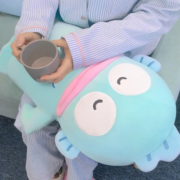 韓國限定 SANRIO HANGYODON HEALING CUSHION 水怪 醜魚 睡覺麻糬咕臣