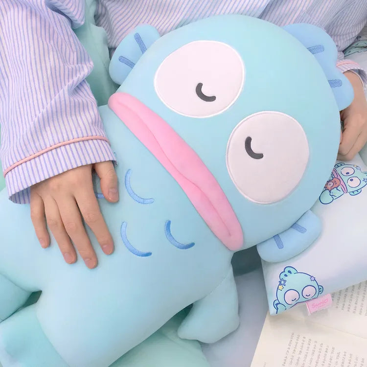 韓國限定 SANRIO HANGYODON HEALING CUSHION 水怪 醜魚 睡覺麻糬咕臣