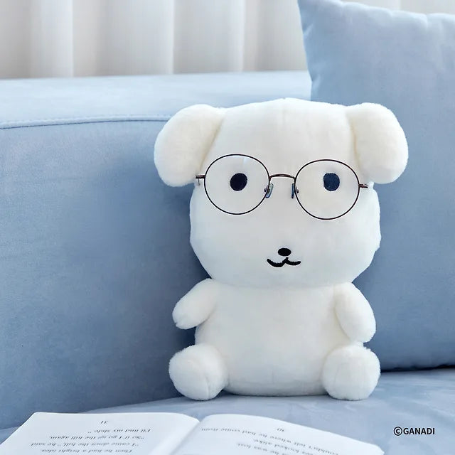 GANADI 白色小狗 坐姿公仔