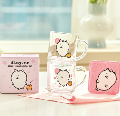 [韓國限定] JOKE BEAR 白熊 玻璃杯連杯墊SET