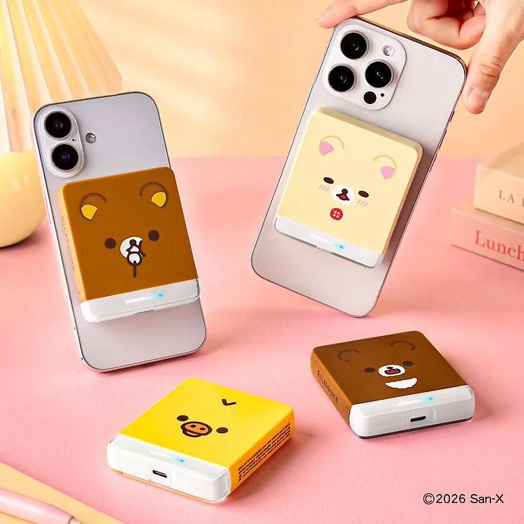 韓國限定 RILAKKUMA 鬆弛熊 MAGSAFE 纖薄磁吸充電器 5000mAh
