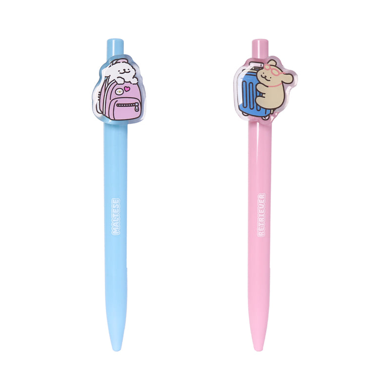 韓國限定 MALTESE 線條小狗 原子筆套裝｜Travel