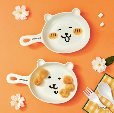 [韓國限定] JOKE BEAR 白熊 帶手柄陶瓷碟 2件套裝