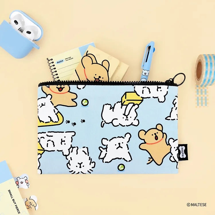 韓國限定 MALTESE 線條小狗 Pouch 收納袋
