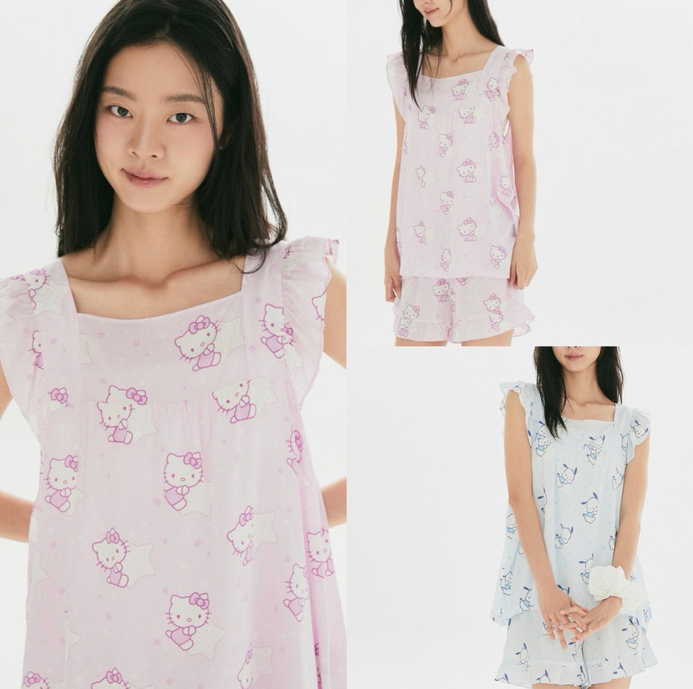 SPAO SANRIO 天使袖睡衣套裝｜HELLO KITTY PC狗
