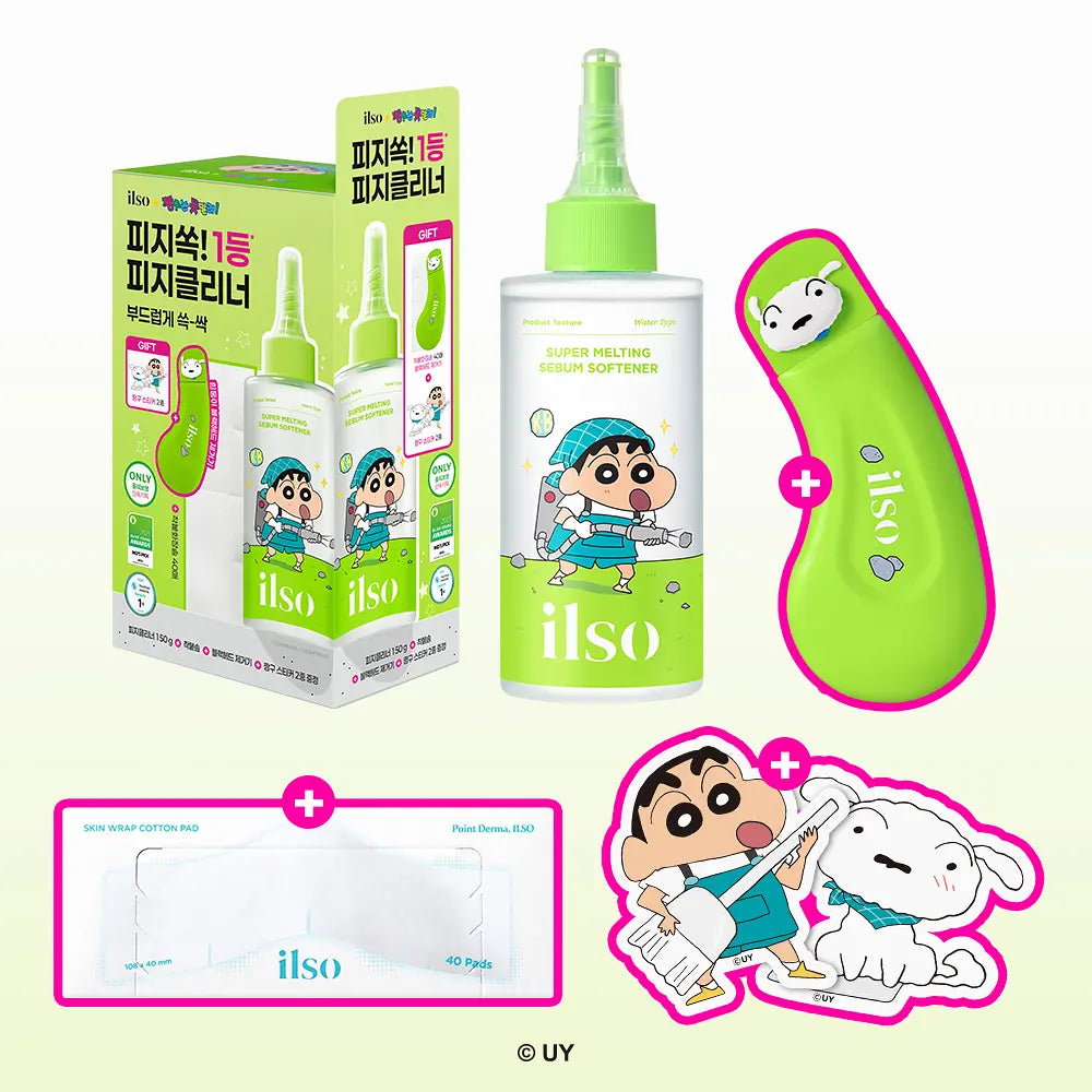 isol X 蠟筆小新 Super Melting 黑頭導出液/黑頭鏟/鼻貼/去角質棒