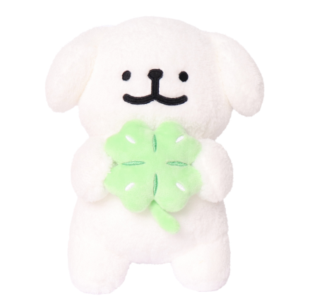 韓國限定 MALTESE 線條小狗 公仔｜四葉草