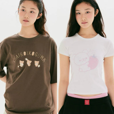 SPAO Rilakkuma 鬆弛熊 茶小熊 小白熊 短袖T恤 Slim Fit T-Shirt