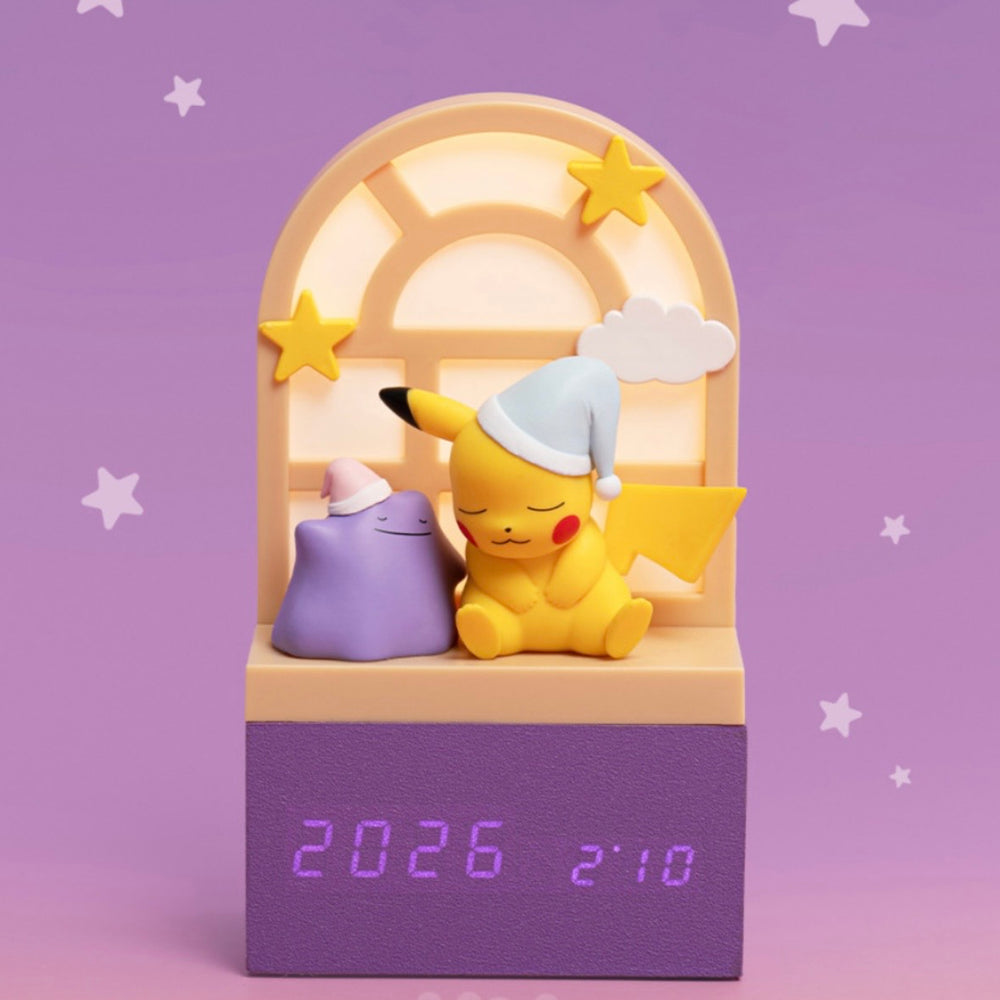 韓國限定 POKEMON 比卡超 百變怪 電子鐘小夜燈