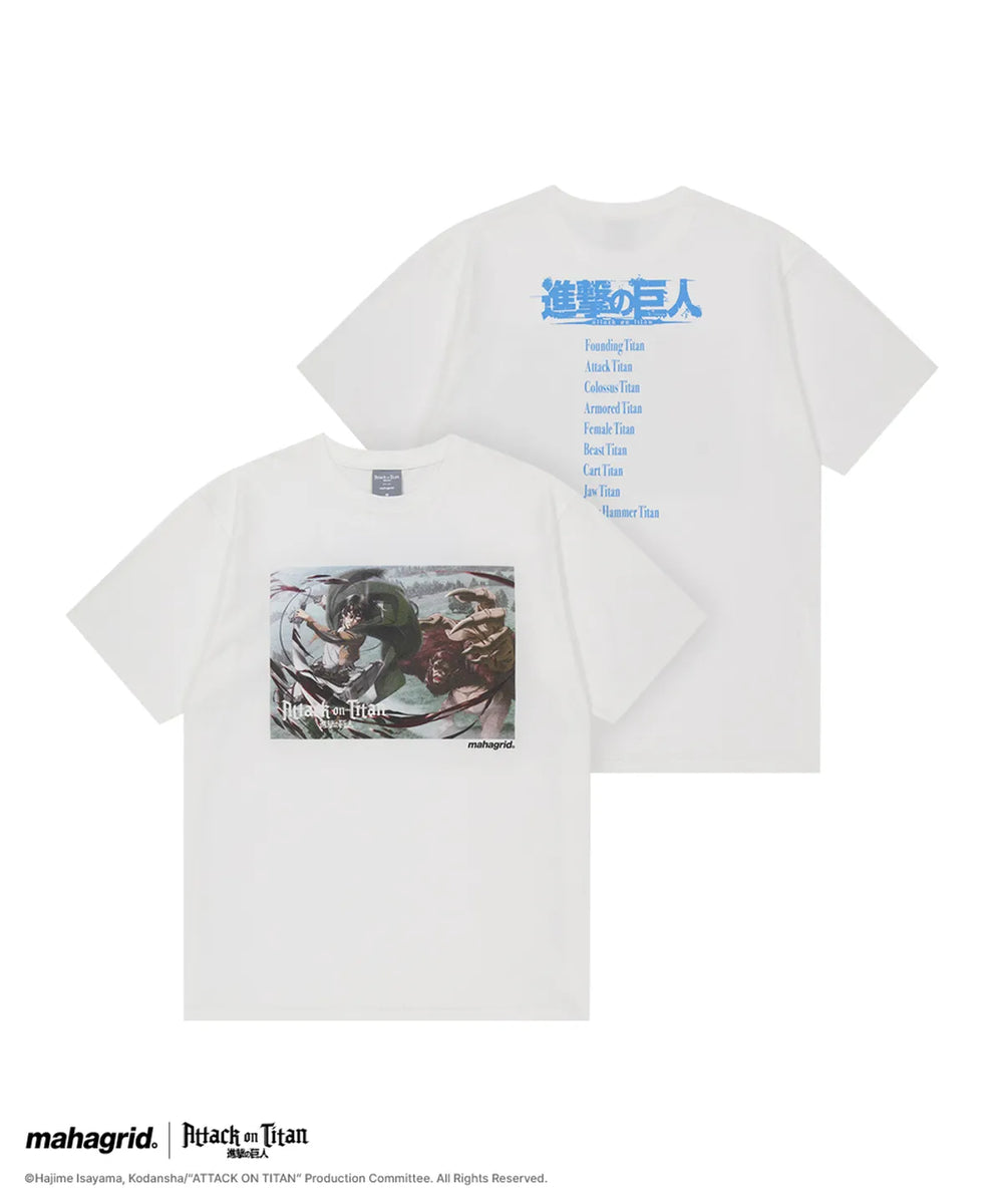 mahagrid 進擊的巨人聯名 LEVI SCENE TEE_BLACK WHITE