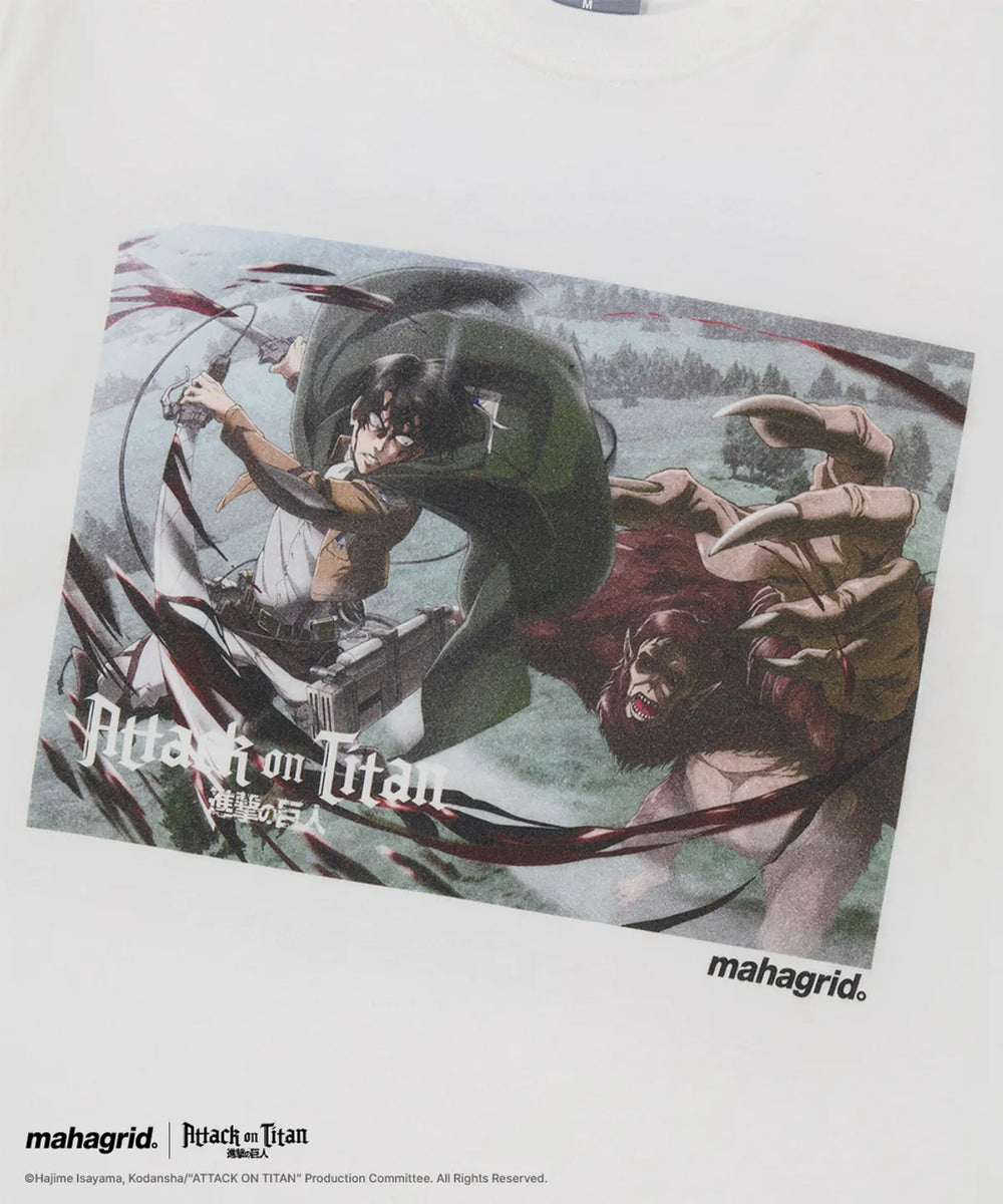 mahagrid 進擊的巨人聯名 LEVI SCENE TEE_BLACK WHITE