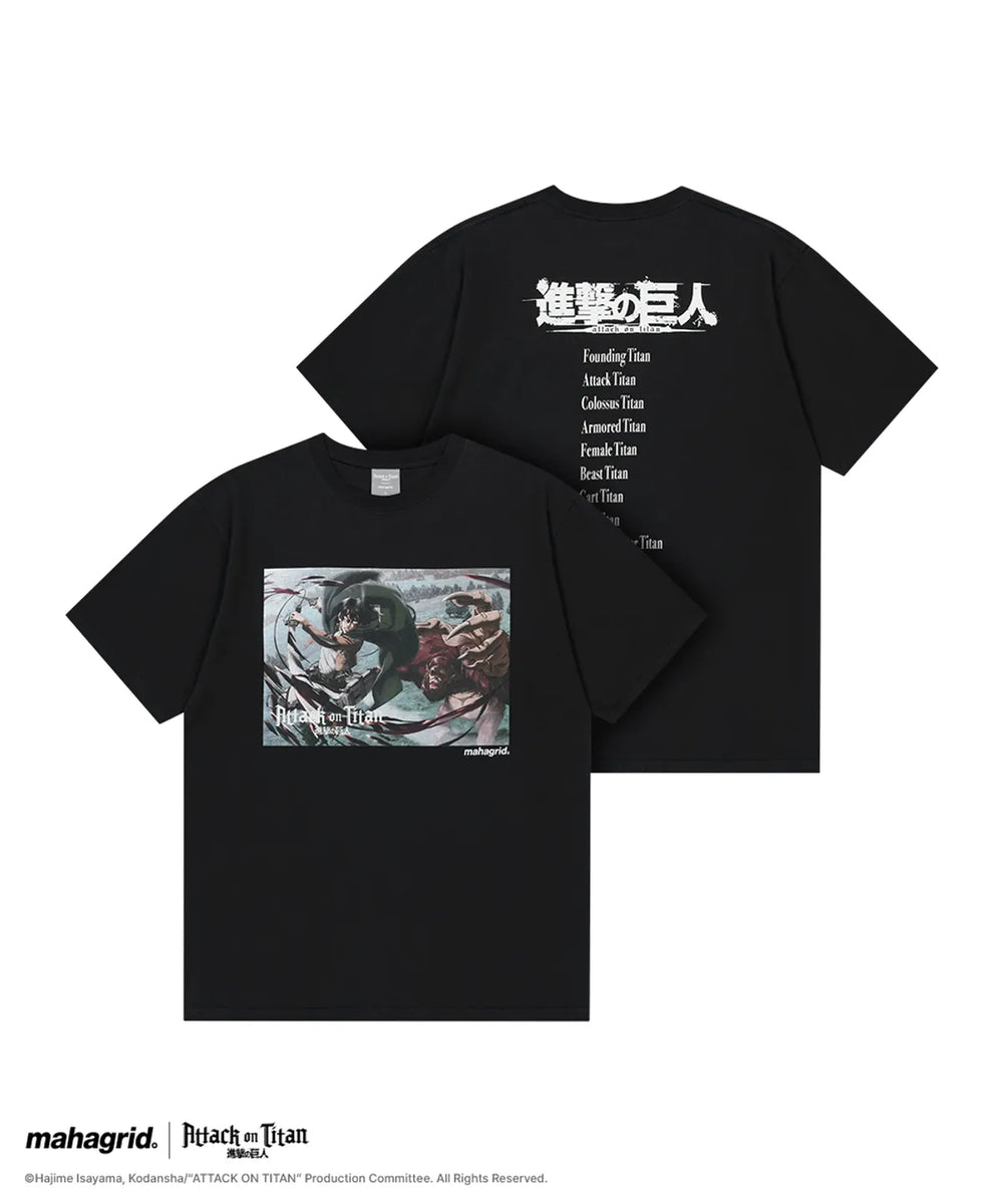 mahagrid 進擊的巨人聯名 LEVI SCENE TEE_BLACK WHITE