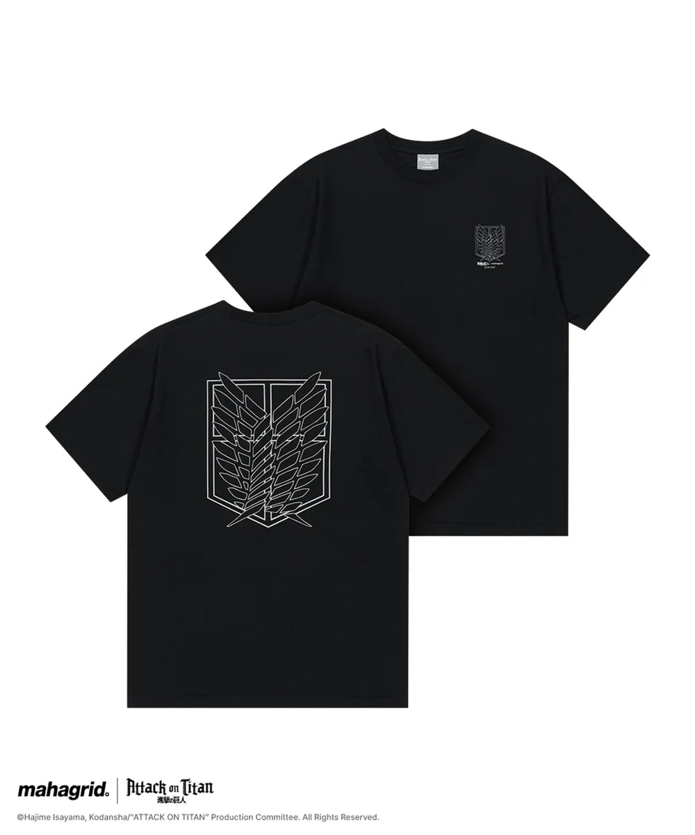 mahagrid 進擊的巨人聯名 SURVEY CORP BASIC TEE_BLACK WHITE